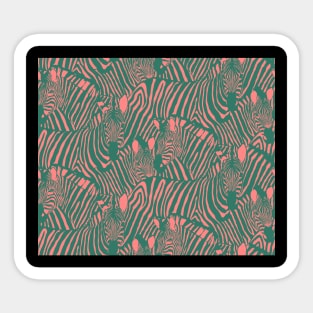 Pink and Teal Zebra Sticker